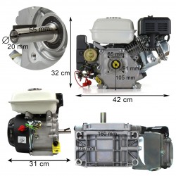 Silnik zamiennik HONDA GX160 20 mm r. elek. + AKU